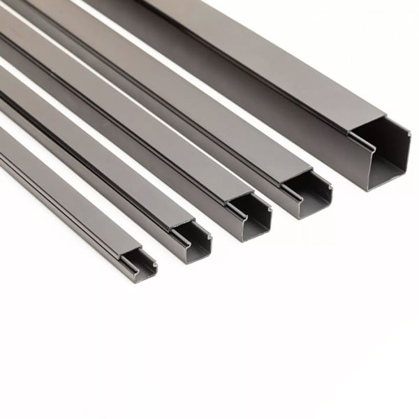 1m Black Electrical Cable Trunking PVC Wire Conduit Plastic Cover 