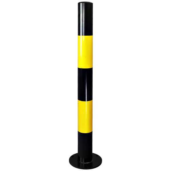 Black & Yellow Round Parking Barriers for Commercial or Private Use
