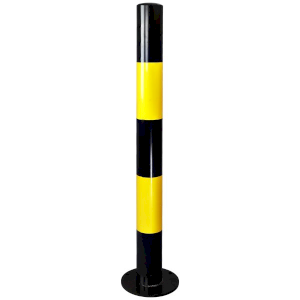 Black & Yellow Round Parking Barriers for Commercial or Private Use
