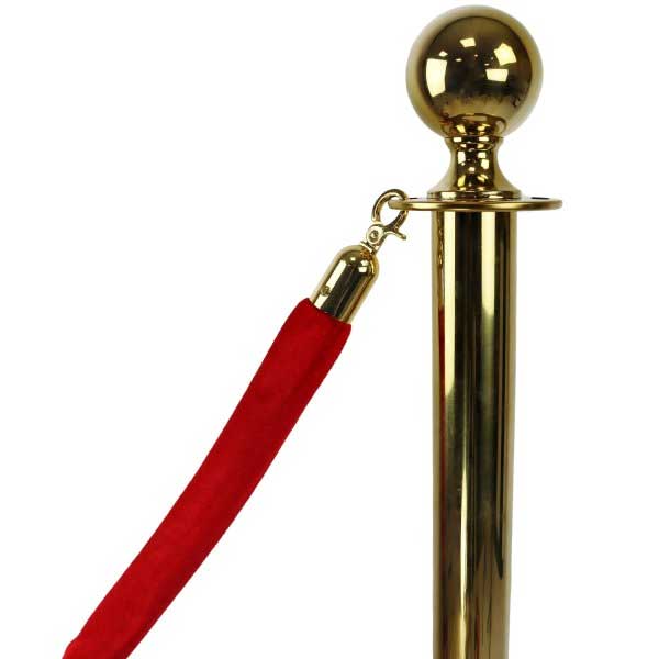  Ceremonial Velvet Red Rope with Corrosion-Resistant Brass Stanchions