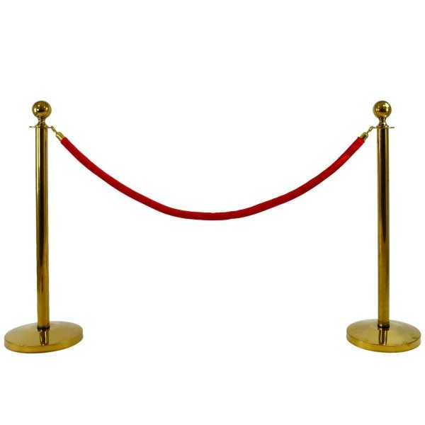  Ceremonial Velvet Red Rope with Corrosion-Resistant Brass Stanchions