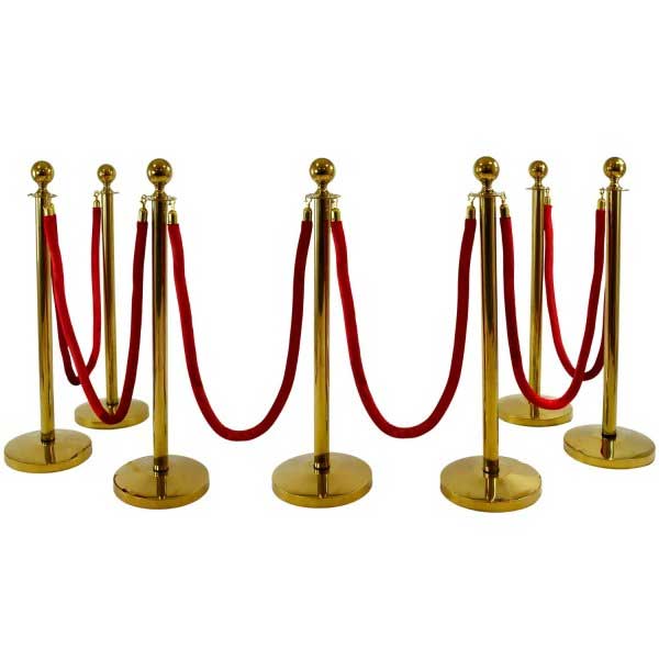  Ceremonial Velvet Red Rope with Corrosion-Resistant Brass Stanchions