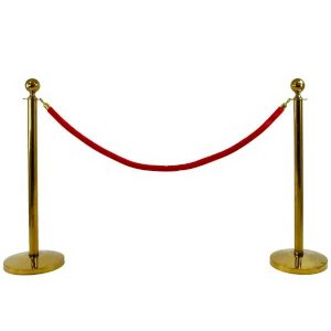  Ceremonial Velvet Red Rope with Corrosion-Resistant Brass Stanchions