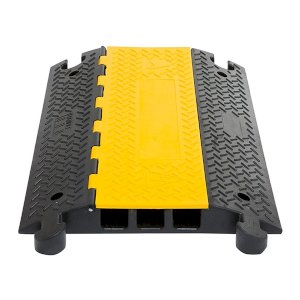 Heavy Duty Outdoor 5 Channel Cable Protector Rubber Ramp 6 Tonne Capacity