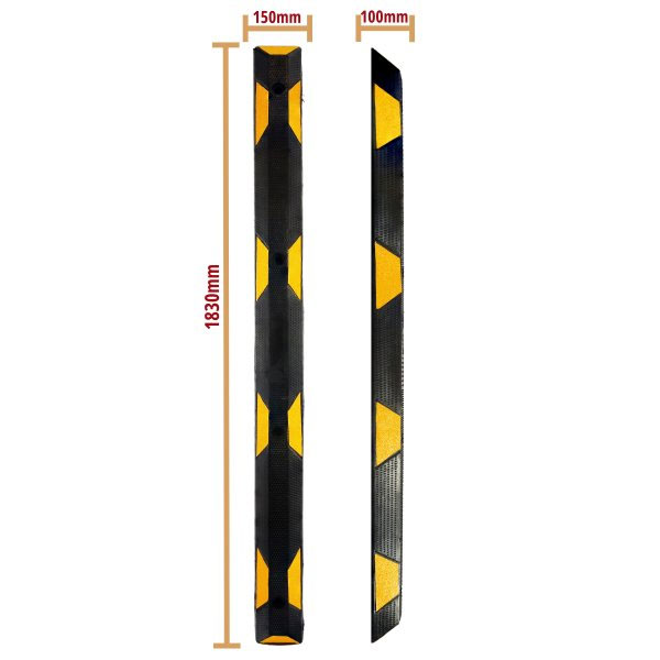 Heavy-Duty Rubber Parking Stop Hi Vis Kerb 