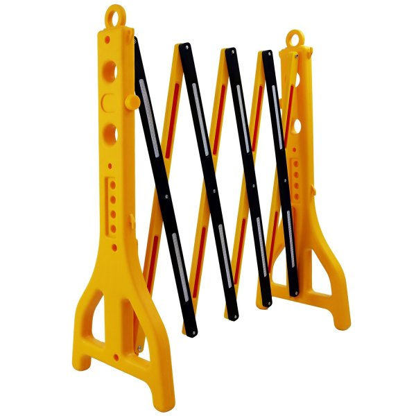 High Visibility Yellow/Black Expandable & Portable Safety Barrier