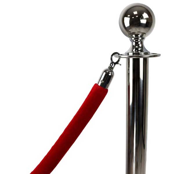 New Luxurious Red Velvet Rope Barrier Posts for Elegant Crowd Control