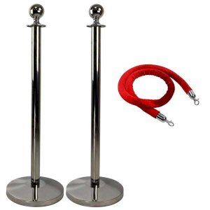 New Luxurious Red Velvet Rope Barrier Posts for Elegant Crowd Control