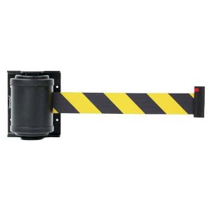 Retractable Black & Yellow High-Visibility Wall Barrier Tape