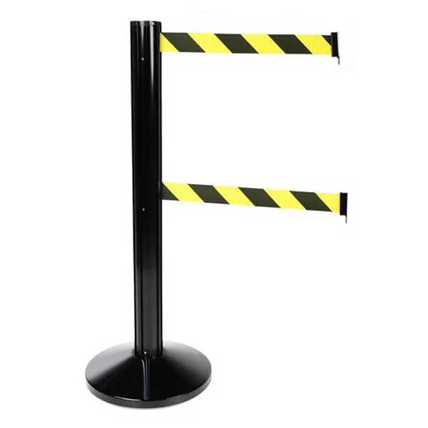 Tensile Double Belt Yellow & Black Highly Portable Barrier