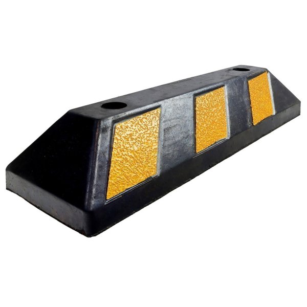 Yellow & Black Hard-Wearing Recycled Rubber Wheel Stop